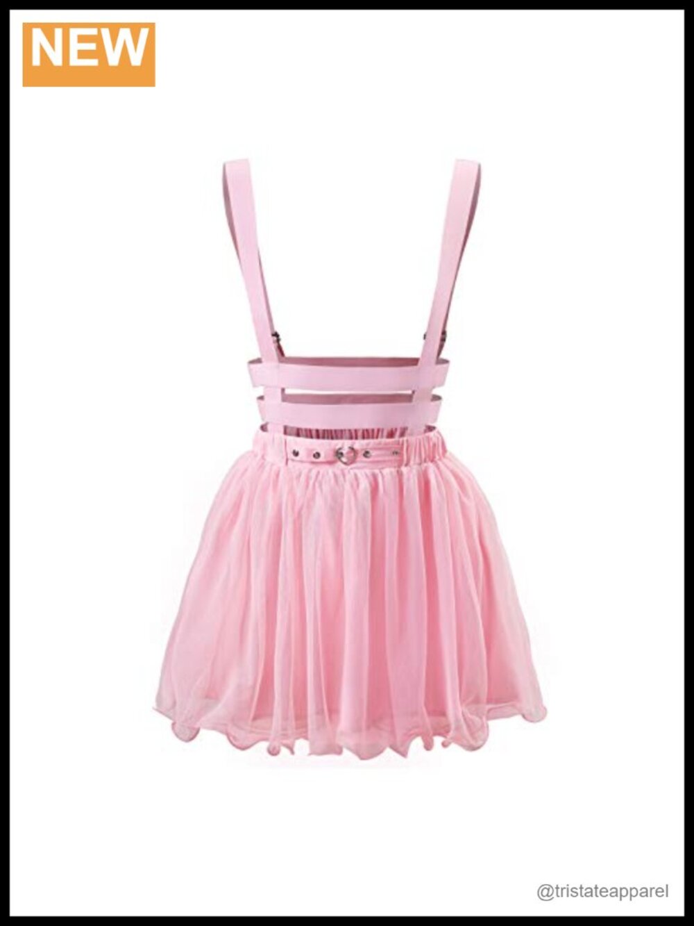 Littleforbig Mesh Overall Skirt Romper Tulle Bubble Hem Bodycon